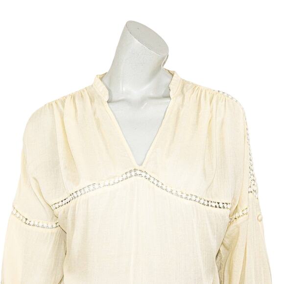 Magali Pascal Lace Trim Blouse in cream beige Size XS - Picture 6 of 9